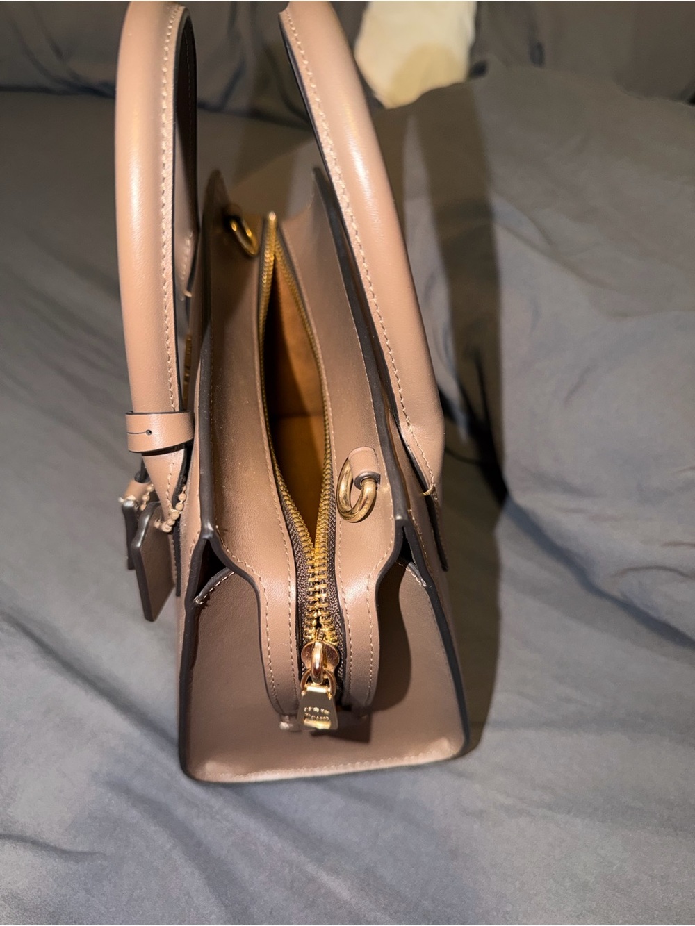 COACH Brown Leather Mini Satchel with Tag Accents - Picture 3 of 7